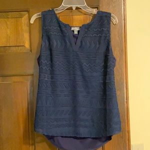 Market & Spruce Textured Mixed Material Top